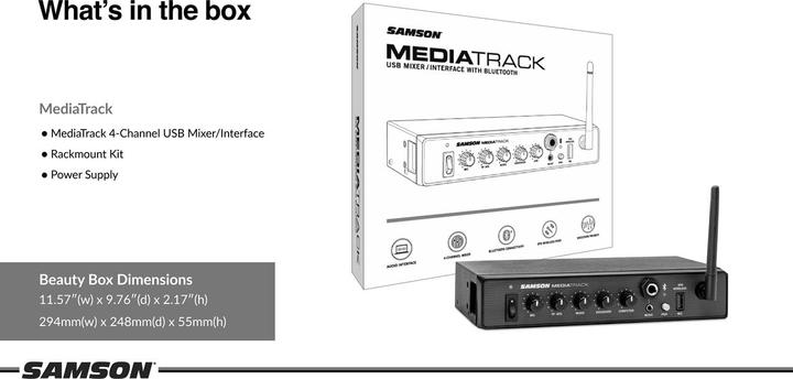Image du produit Samson MediaTrack mixer avec interface audio (Studio et mixeur live)