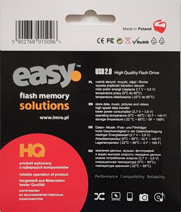 Produktbild IMRO Pendrive EASY / 64 GB (64 GB, USB 2.0, Farbbialy) (64 GB, USB-A, USB 2.0)