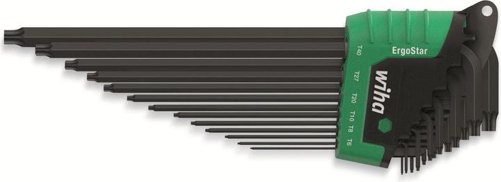 Actual product image Wiha 13-piece pin spanner set in ErgoStar holder TORX I MagicSpring I T5-T45 I black oxidised