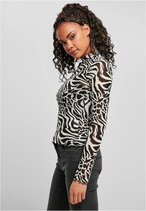 Produktbild Urban Classics Ladies AOP Mesh Turtleneck Longsleeve (XL)