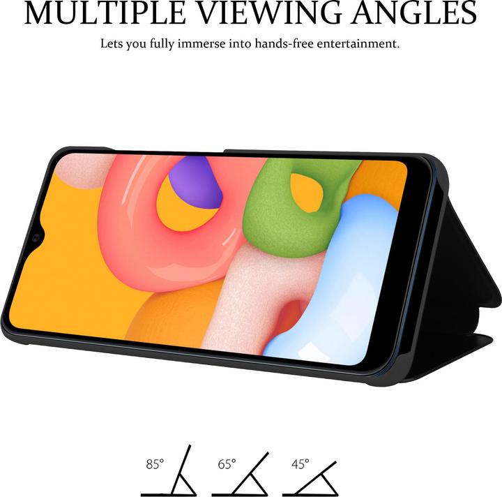 Actual product image Cadorabo Book Smart View Mirror Cover (Samsung Galaxy A01)
