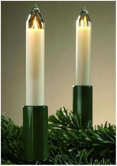 Immagine prodotto Hellum Lichterkette Schaftkerze 15 Kerzen klar für innen Schaft/Kabel grün 12,8m elfenbein (12.80 m)