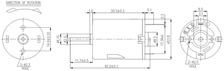 Produktbild Velleman Dc Motor 6Vdc 250Ma 14500Rpm (2.5-6Vdc)