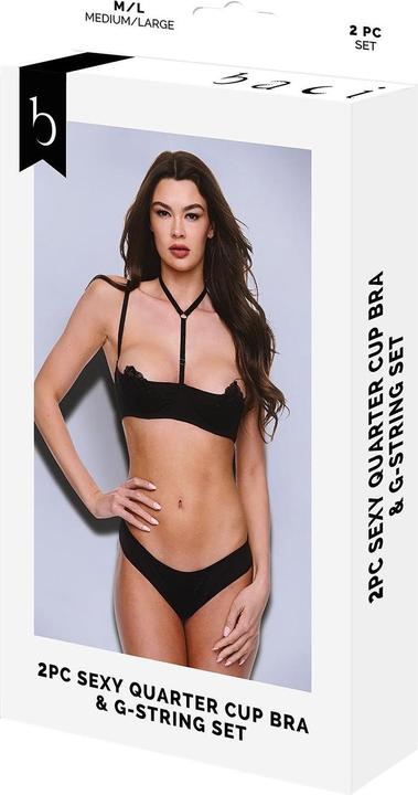 Actual product image Baci 2pc Sexy Quarter Cup Bra & G-String Set (S/M)