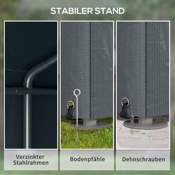 Produktbild Swisshandel24 Garagenzelt, 1,6x2,18x1,72m, grosse Tür, rostfreier Metallrahmen, 160x218x172 cm, Dunkelgrau (218 cm, 160 cm)