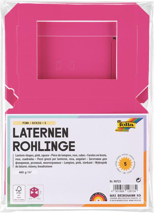 Immagine prodotto Folia Mini lanterna da ritagliare, 100 x 100 x 120 mm, rosa