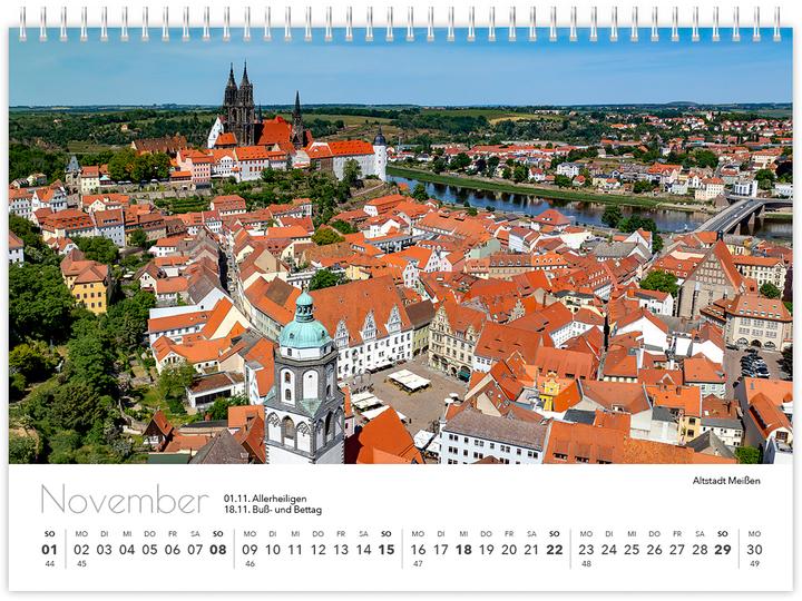 Image du produit Kalender Sachsen von oben kompakt 2026 (21 x 15 cm, Non contraignant, Allemand)
