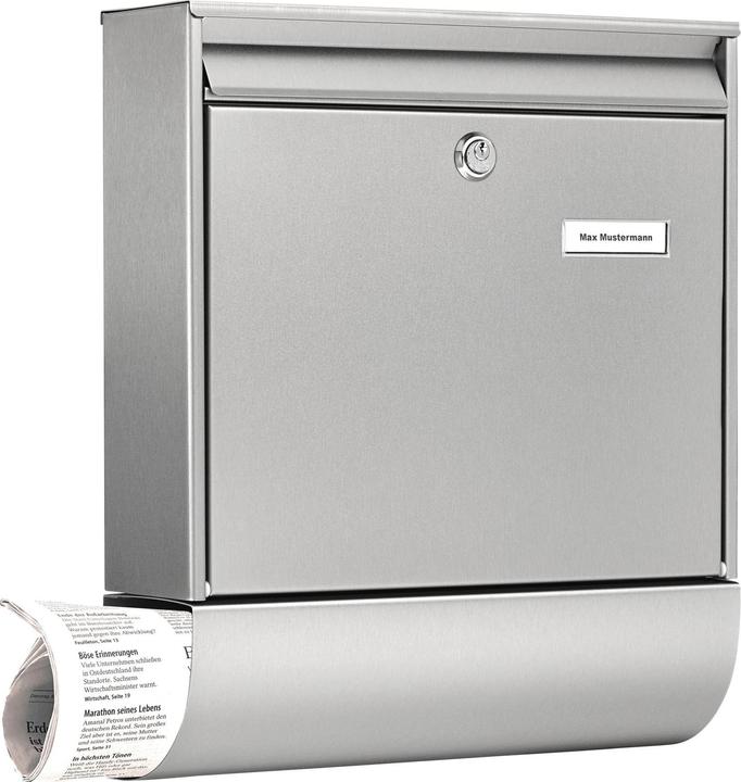 Actual product image Burg Wächter Letter box set stainless steel WxHxD 362/422/100 mm Borkum 38770 NI with flap newspaper box Ö