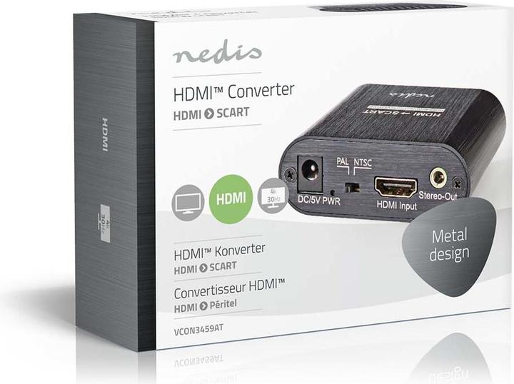 Image du produit Nedis Convertisseur HDMI ™ | Entrée HDMI™ | Péritel femelle | 1 voie | 480i | 18 Gbps | Métal | Anthracite (0.06 m, HDMI)