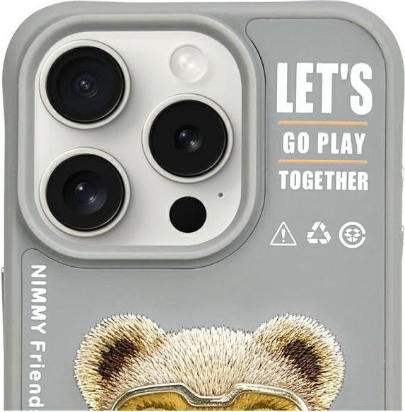 Immagine prodotto Nimmy case iPhone 15 Pro Max 6.7" gray Cool&Cute 2.0 Bear (Apple iPhone 15 Pro Max)