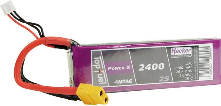 Actual product image Hacker LiPo Pack TF Power-X 2400-2S MTAG (7.40 V, 2400 mAh)