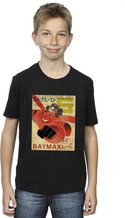 Actual product image Disney Boys Big Hero 6 Baymax Flying Baymax Newspaper T-Shirt (152, 158)