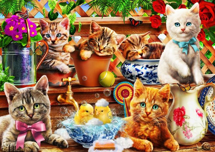 Produktbild Bluebird Puzzle 104 pieces Kittens in the Potting Shed (104 Teile)