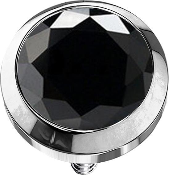 Produktbild Star Piercing Dermal Anchor silber mit Kristall schwarz (Titan G23, ohne Messing)