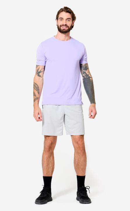 Image du produit Domyos Short de fitness respirant poches zippés homme, gris perle (XL)