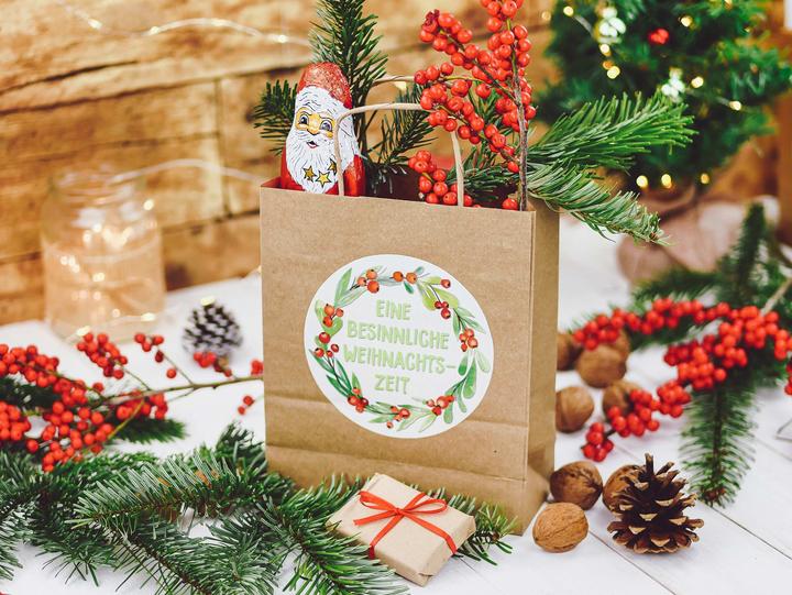 Image du produit Papierdrachen Weihnachtsgeschenktüte XXL Set 2 Weihnachtskränze (Pochette cadeau, 6 x)