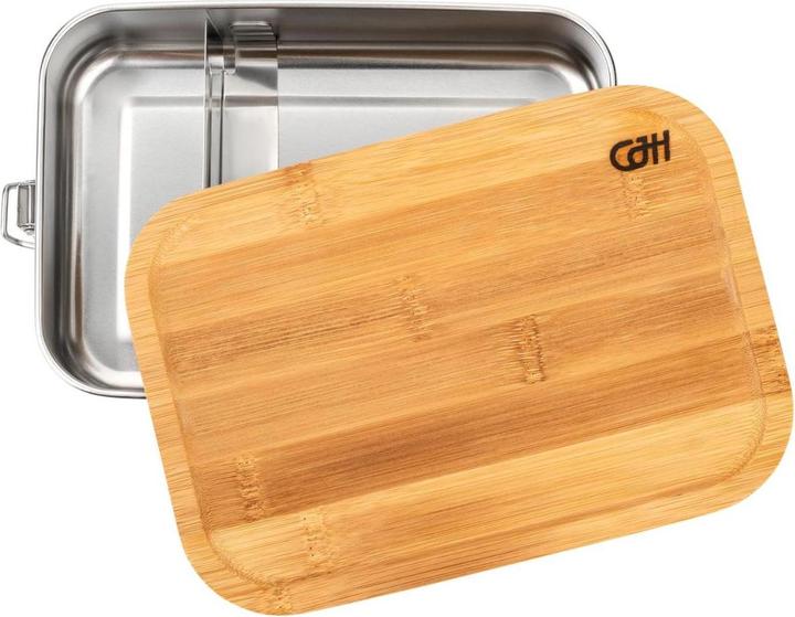 Produktbild CJH Edelstahl Lunch Box L, Bambusdeckel, Fachteiler