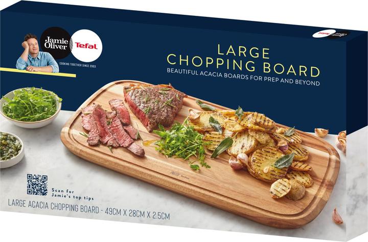 Actual product image Tefal Jamie Oliver by Large acacia wood chopping board 49 cm X 28 cm X 2.5 cm