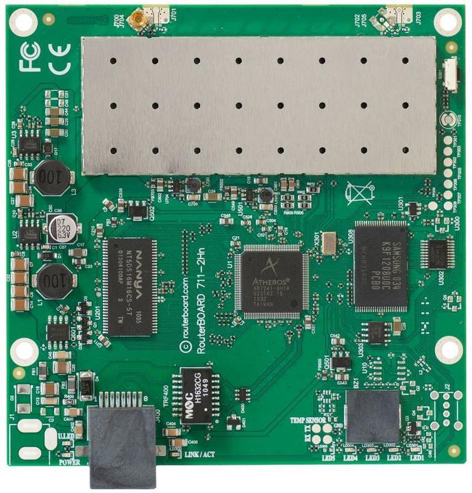 Immagine prodotto MikroTik RB711-2HND | Router WLAN | 2,4 GHz, 1x RJ45 100Mb/s, 1x MMCX