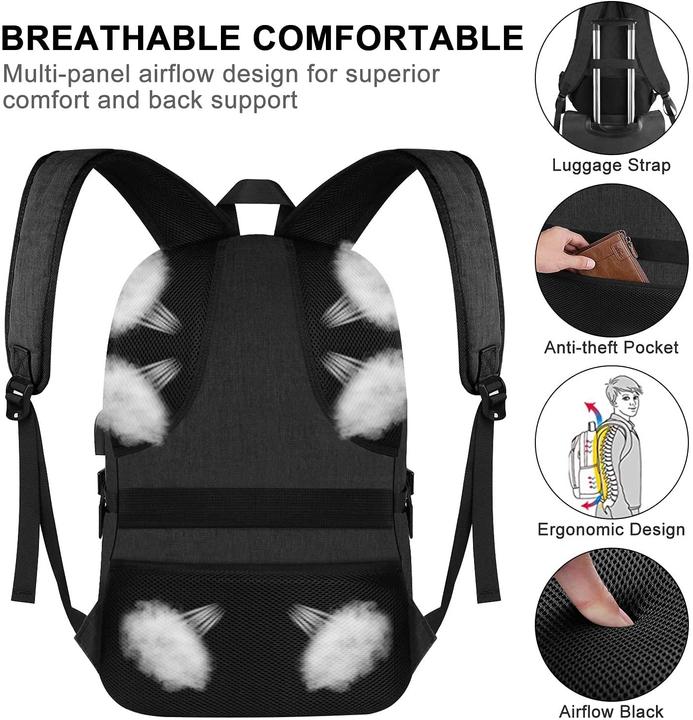 Produktbild Ambor Laptop Rucksack Herren, 17,3 Zoll mit USB