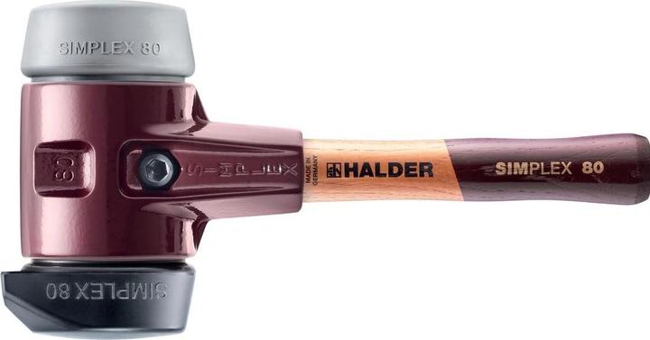 Actual product image Halder SIMPLEX soft-face hammer Malleable cast iron housing Wooden handle (2775 g)