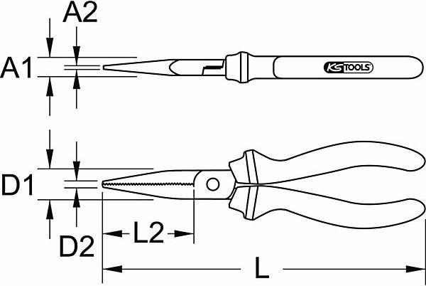 Produktbild KS Tools SlimPOWER Flachrundzange (160 mm)