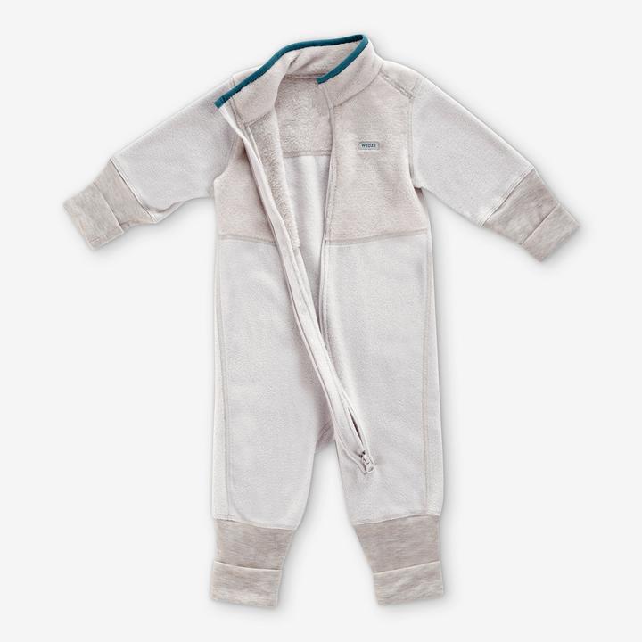 Actual product image Wedze Snowsuit ski suit baby fleece - Midwarm 500 grey (2)