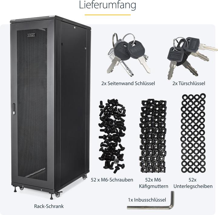 Actual product image StarTech Mount Your Server Or Networking Equipment In This 42u Server Cabinet - 42u Rack (42 RU, 19 inch rack)