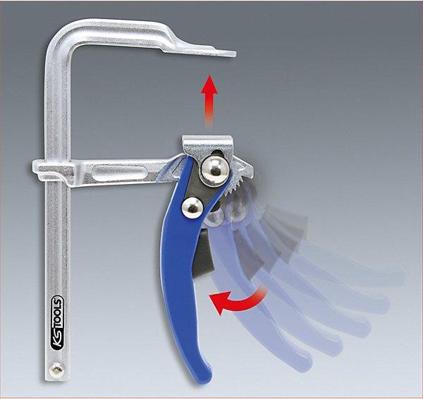 Produktbild KS Tools Ganzstahl-Schnellspann-Schraubzwinge (160 mm)