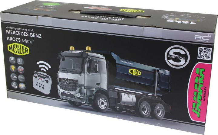 Actual product image Jamara Dump Truck Mercedes-Benz Arocs Metal Meiller 1:20 2.4GHz