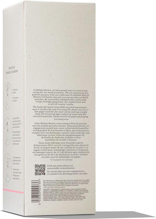 Nährwerte und Zutaten Molton Brown Delicious Rhubarb & Rose Infinite Bottle Bath & Shower Gel (400 ml)