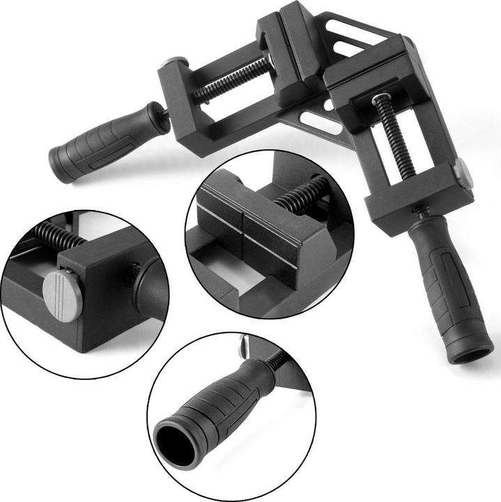 Produktbild Stahlwerk Doppelgriffwinkelklemme DW 90 ST Eckspanner Gehrungszwinge aus Alu (65 mm)
