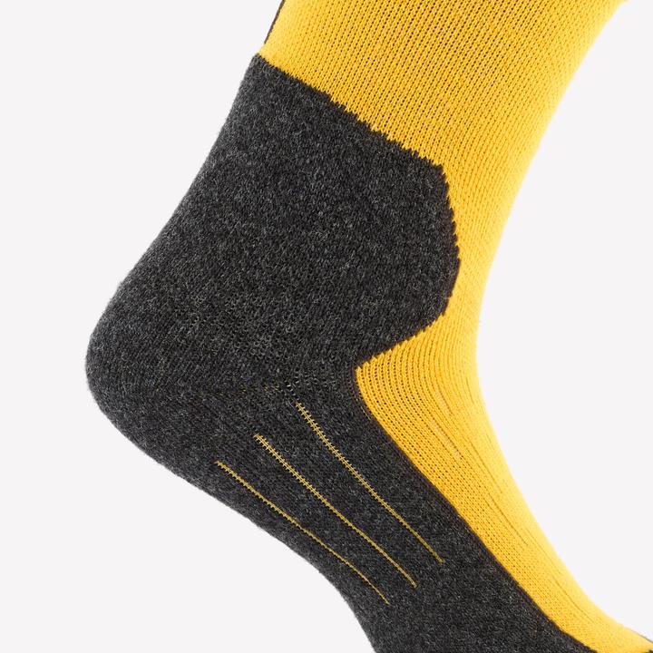 Actual product image Wedze Ski socks snowboard socks adults - 100 yellow/black (43, 46)