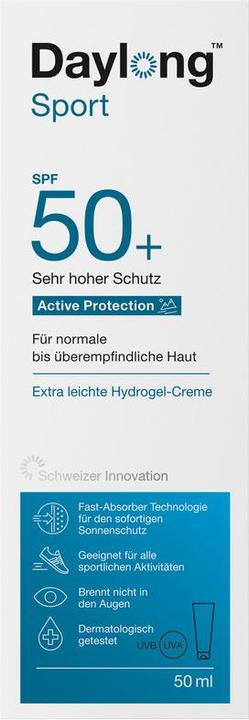 Produktbild Daylong Sport Active Protection Hydrogel-Creme (Sonnencreme, SPF 50+, 50 ml, 75 g)