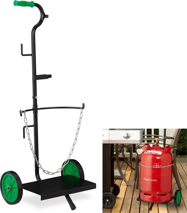 Actual product image Relaxdays Gas Bottle Trolley, Steel (25 kg)