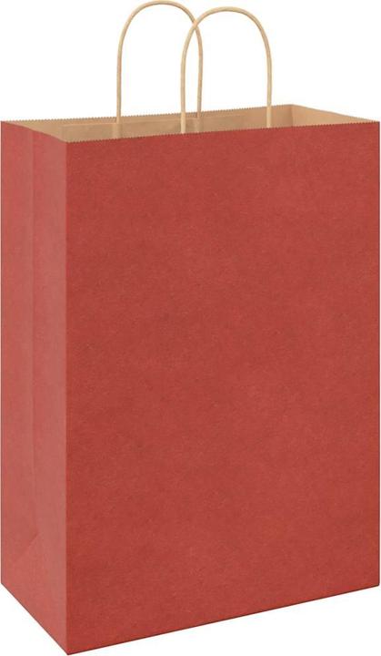 Immagine prodotto VidaXL Sacchetti di carta kraft 50 pezzi con maniglia rossa 32x17x44 cm (Borsa da regalo, 50 x)