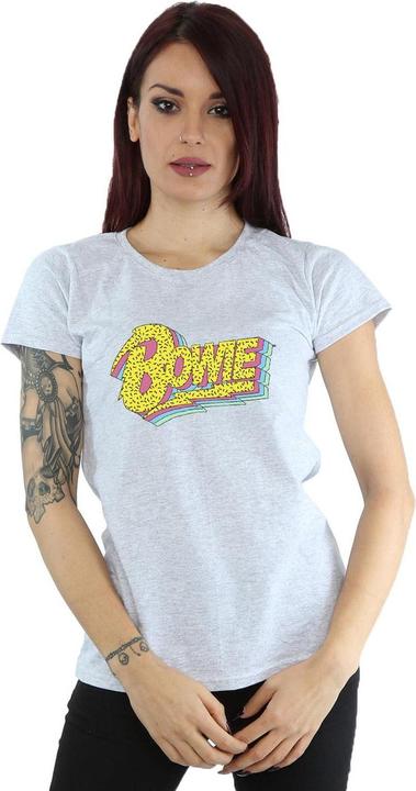 Immagine prodotto David Bowie Moonlight 90s Logo Maglietta Donna (L)