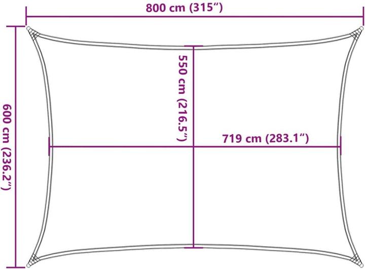 Image du produit VidaXL Sonnensegel (600 x 800 cm)