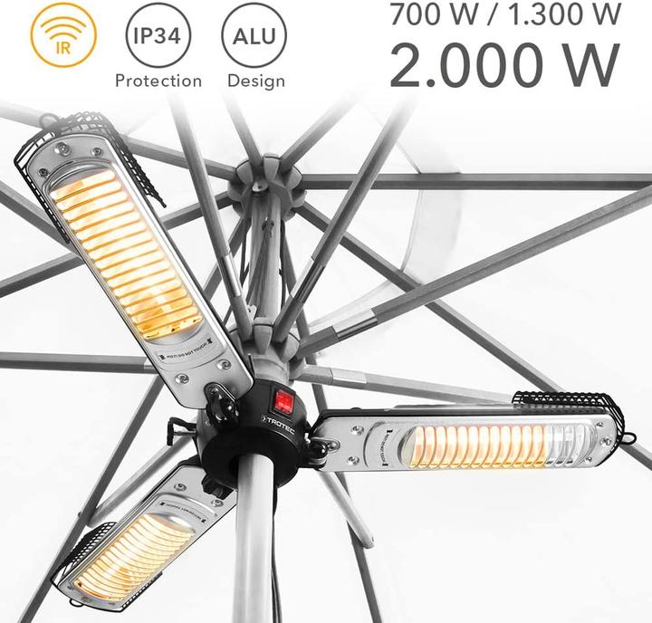 Produktbild Trotec Halogen infrared heater Umbrella IR 2005 SC, Name: Umbrella IR 2005 SC, Power (W): 2000, Heat (2000 W)