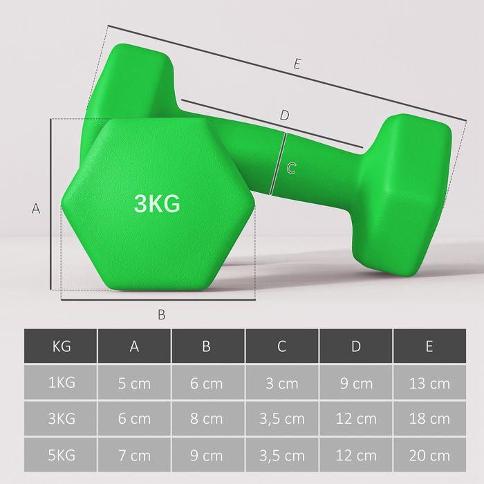 Actual product image Swisshandel24 Hanteln 6 Kurzhanteln mit Hantelständer, 2 x 1kg, 2 x 3kg, 2 x 5kg für Fitness (2 x 5 kg, 2 x 1 kg, 2 x 3 kg)
