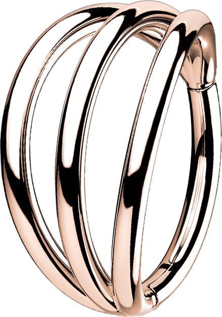 Star Piercing Micro Segmentring klappbar rosegold drei Ringe (Titan G23)