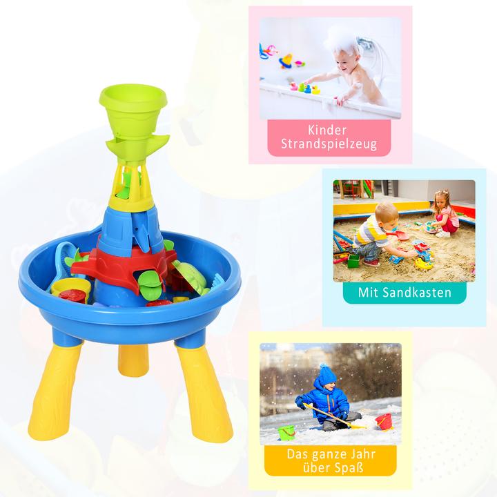 Produktbild Homcom Kinder Sandkastentisch mit 21-tlg. Zubehör