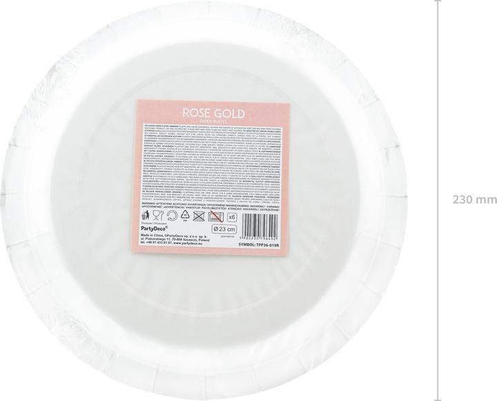 Actual product image Partydeco Plate Rose gold metallic (6 x)