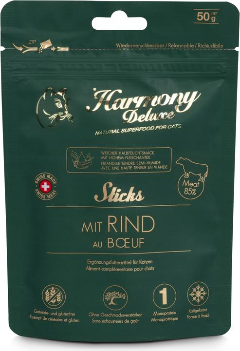 Produktbild Harmony Cat Deluxe Katzensnack Halbfeucht-Sticks Rind (50 g)
