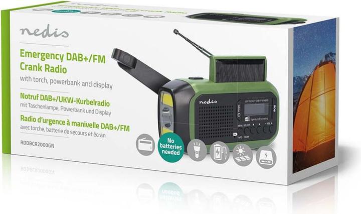 Immagine prodotto Nedis Radio di emergenza | Versione portatile | DAB+ / FM | Alimentazione a batteria / Manovella / (DAB, FM)