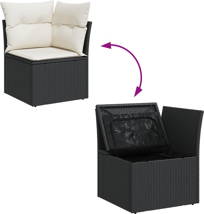 Immagine prodotto VidaXL Set di divani da giardino da 10 pezzi con cuscini in poly rattan nero acacia