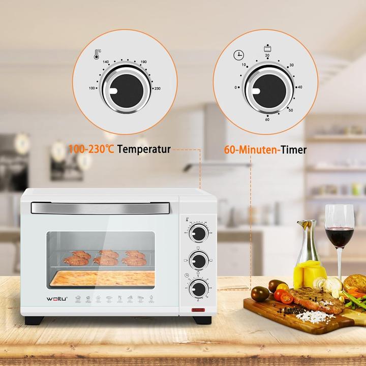 Actual product image Woltu Mini Backofen 20 Liter Weiss