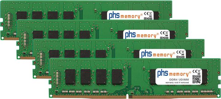 Produktbild PHS-memory 128GB (4x32GB) Kit RAM Speicher für Dell Precision 3630 Tower DDR4 UDIMM 2666MHz PC4-2666V-U (Dell Precision 3630 Tower, 4 x 32GB)