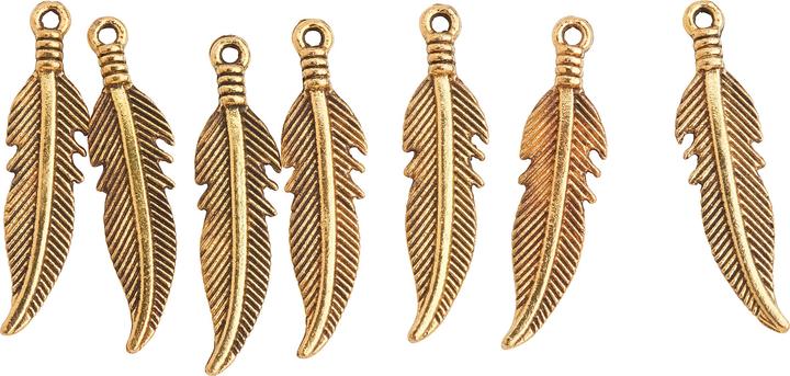 Hobby & Crafting Fun Charms-Anhänger "Federn" (Metall)