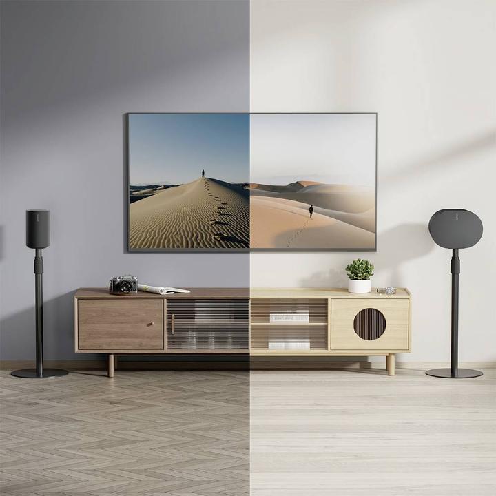 Produktbild myWall My Wall HS49L Lautsprecher-Ständer Starr, Höhenverstellbar Schwarz 2 St. (1 Paar, Ständer, Höhenverstellbar, Nicht beweglich)